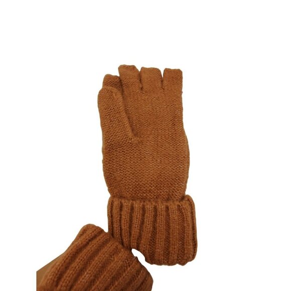 Frye and Co. Pop Top Cable Mittens Bark Brown - Picture 4 of 8